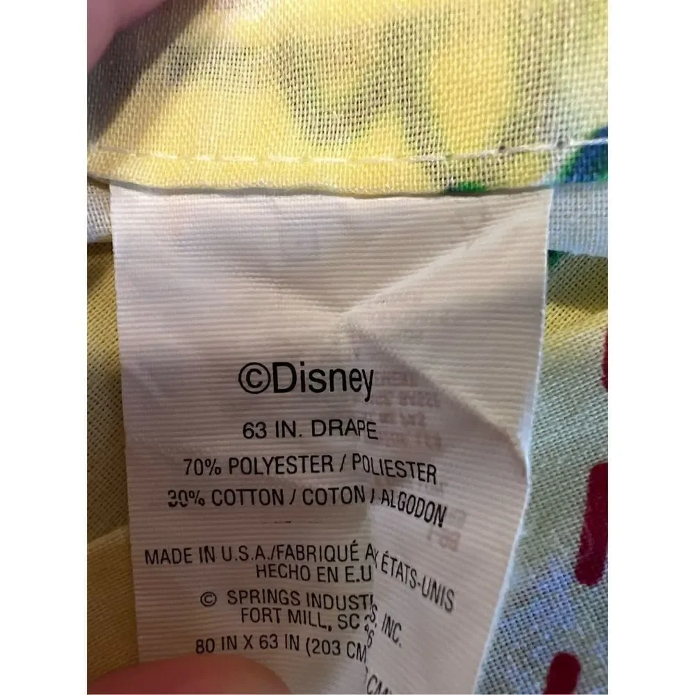 vintage Disney winnie the pooh tigger hopping yellow 2 curtain panels 40x63 each